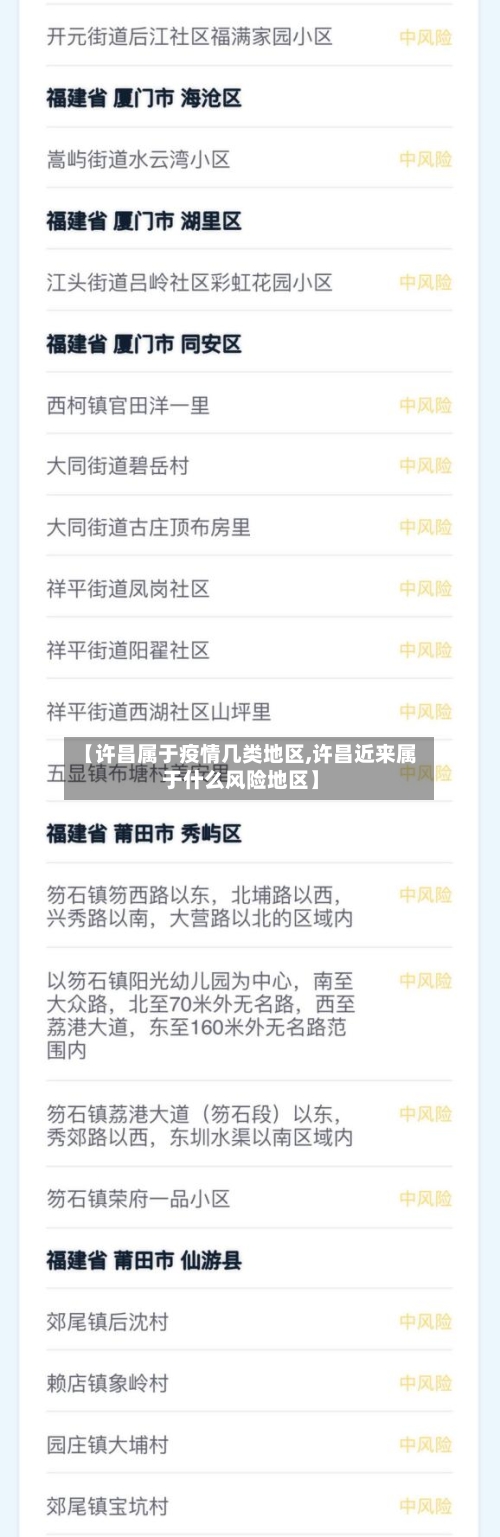 【许昌属于疫情几类地区,许昌近来属于什么风险地区】