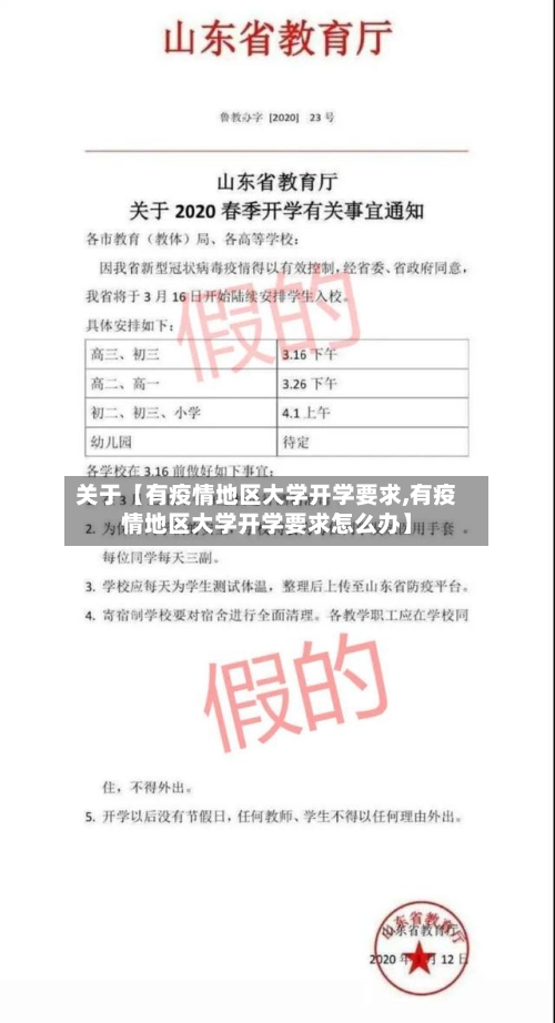 关于【有疫情地区大学开学要求,有疫情地区大学开学要求怎么办】-第2张图片