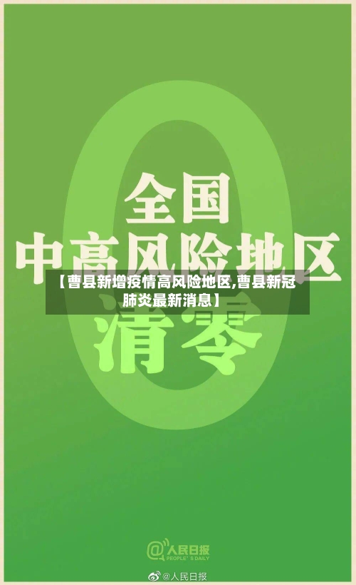 【曹县新增疫情高风险地区,曹县新冠肺炎最新消息】