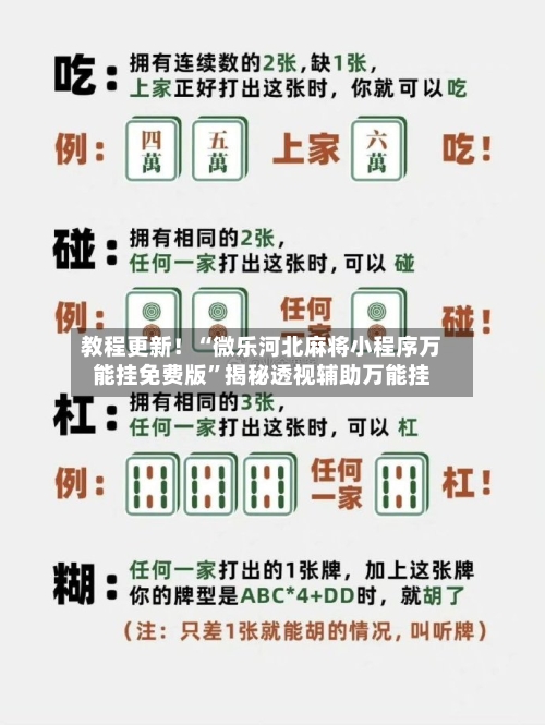 教程更新！“微乐河北麻将小程序万能挂免费版”揭秘透视辅助万能挂
