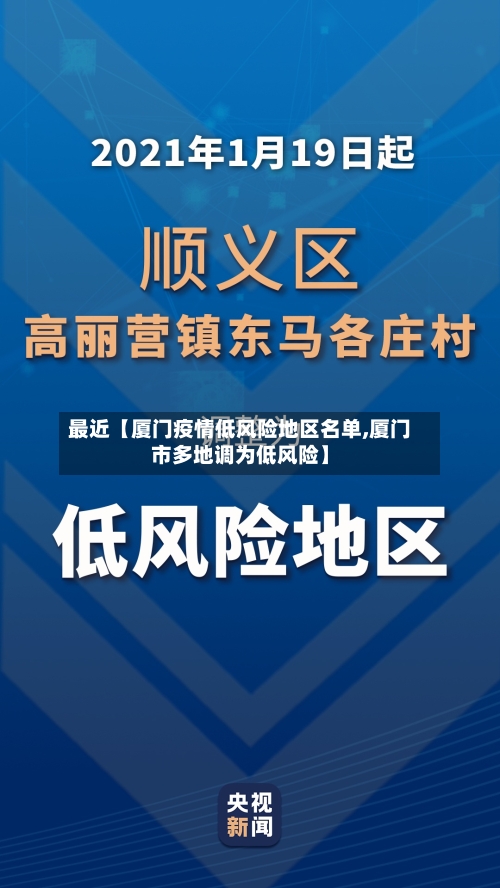 最近【厦门疫情低风险地区名单,厦门市多地调为低风险】