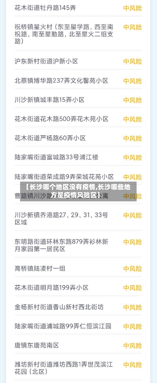 【长沙哪个地区没有疫情,长沙哪些地方是疫情风险区】-第3张图片