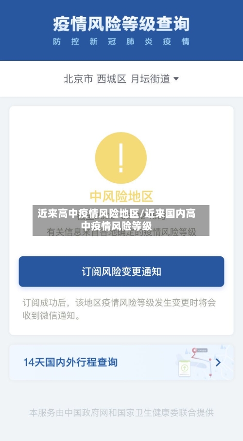 近来高中疫情风险地区/近来国内高中疫情风险等级